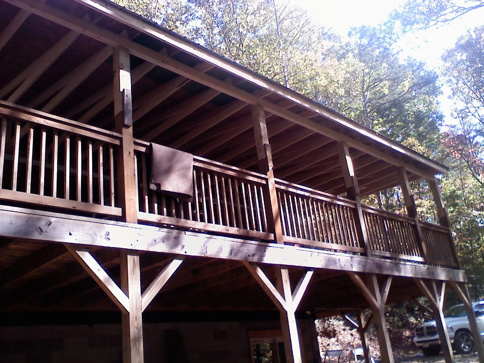 Timber framing under a new elevated porch and deck — Roof Leak Repair in Coal Township by Roofing Brothers